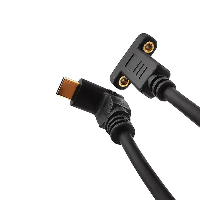 90 degree USB-C Male to USB3.1 Female Panel Mount Cable