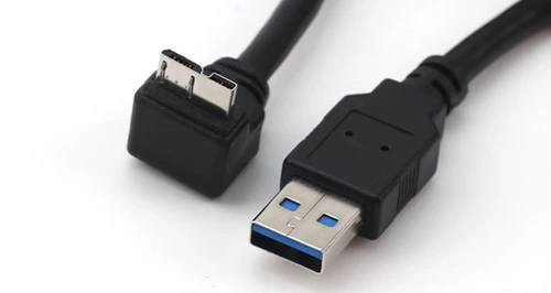 USB 3.0 A Plug to Micro-B Plug Up Angle Cable